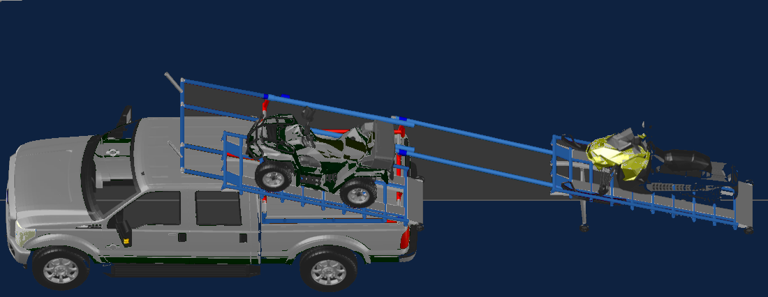 Machine winched up the rails on a wheeled cradle
