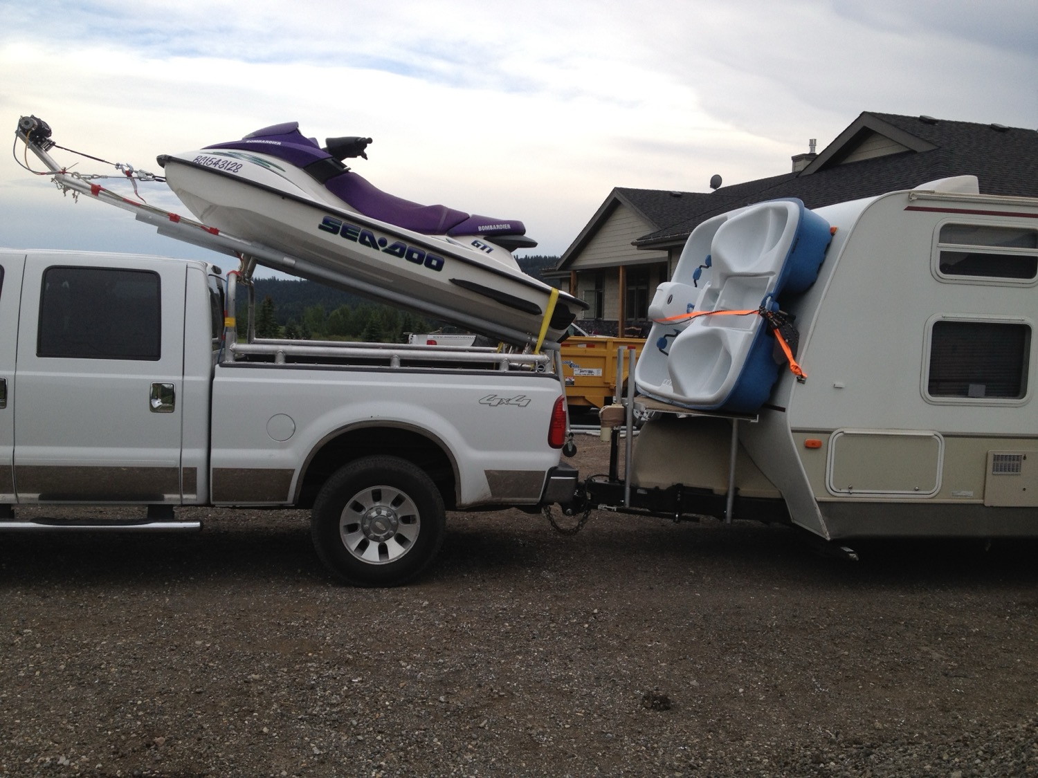 Sea-Doo up top, camper still hitched