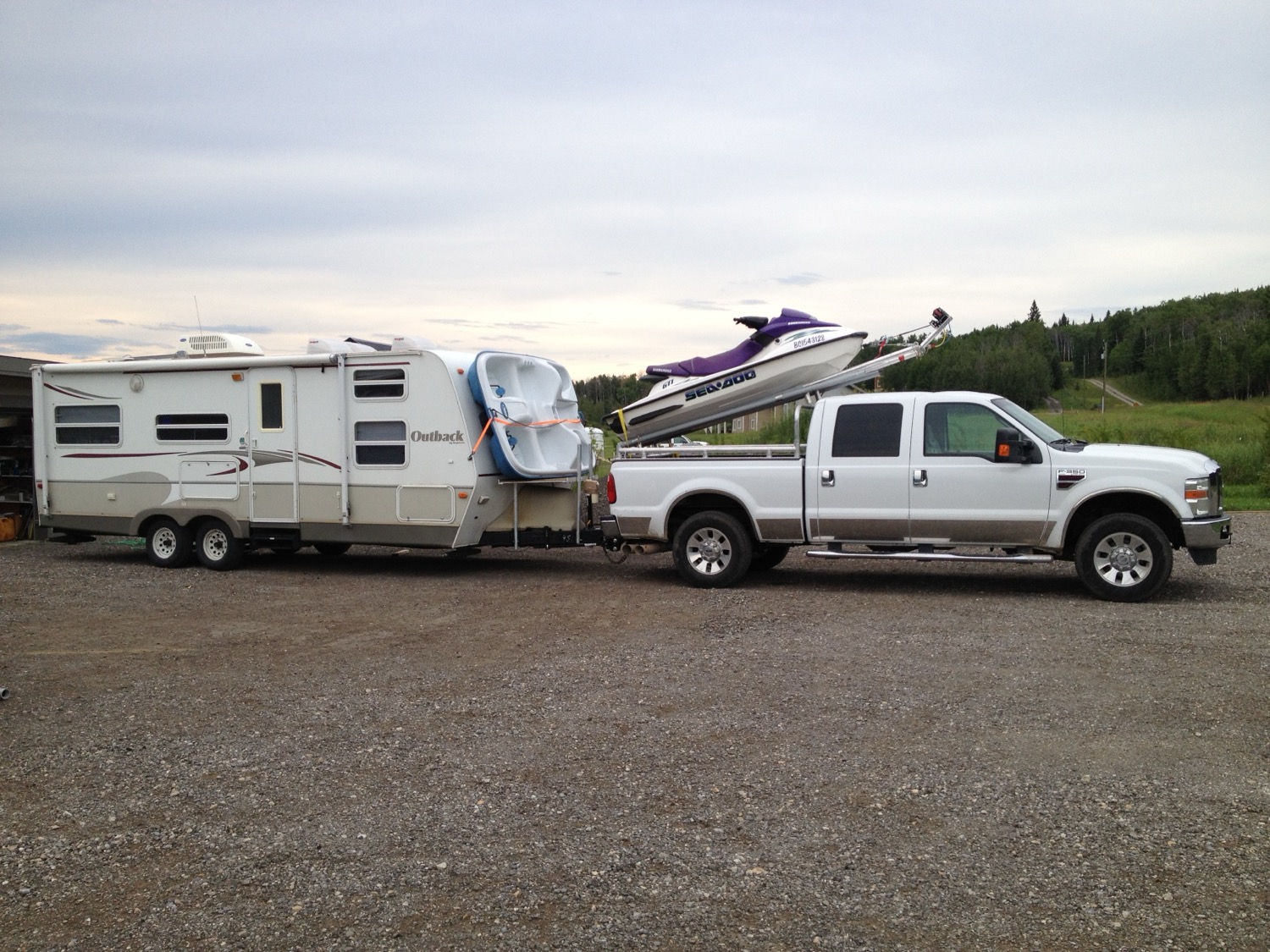 Loaded on the rack, trailer on the hitch