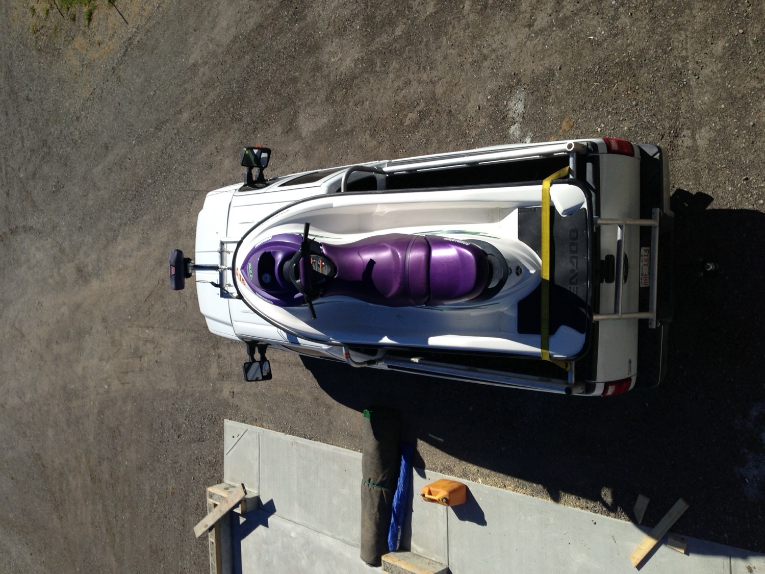 Sea-Doo loaded, looking straight down