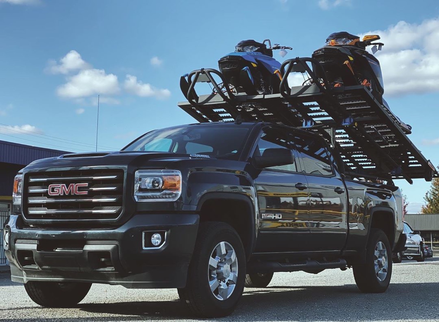 Two sleds loaded and strapped