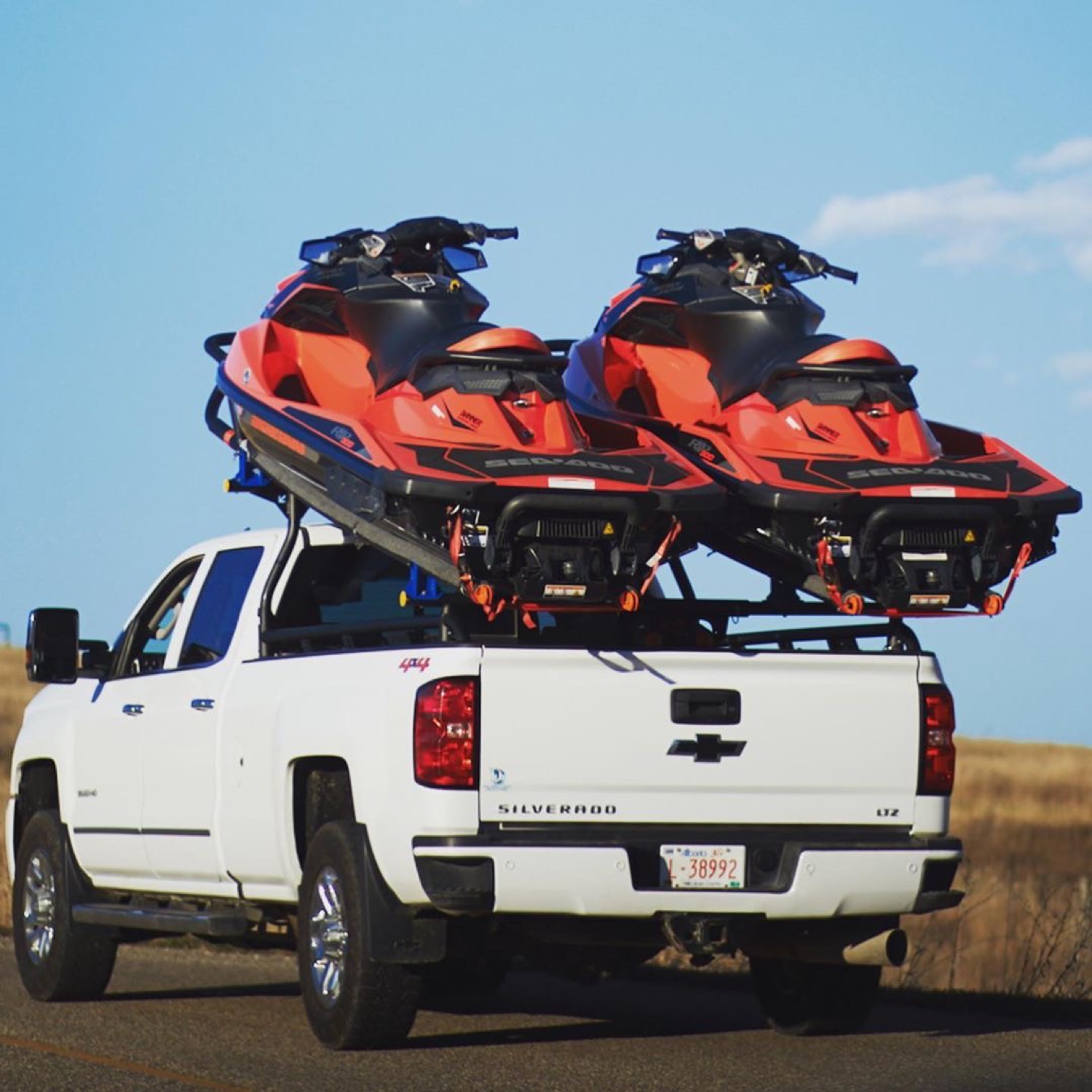 Two Sea-Doos on a Silverado