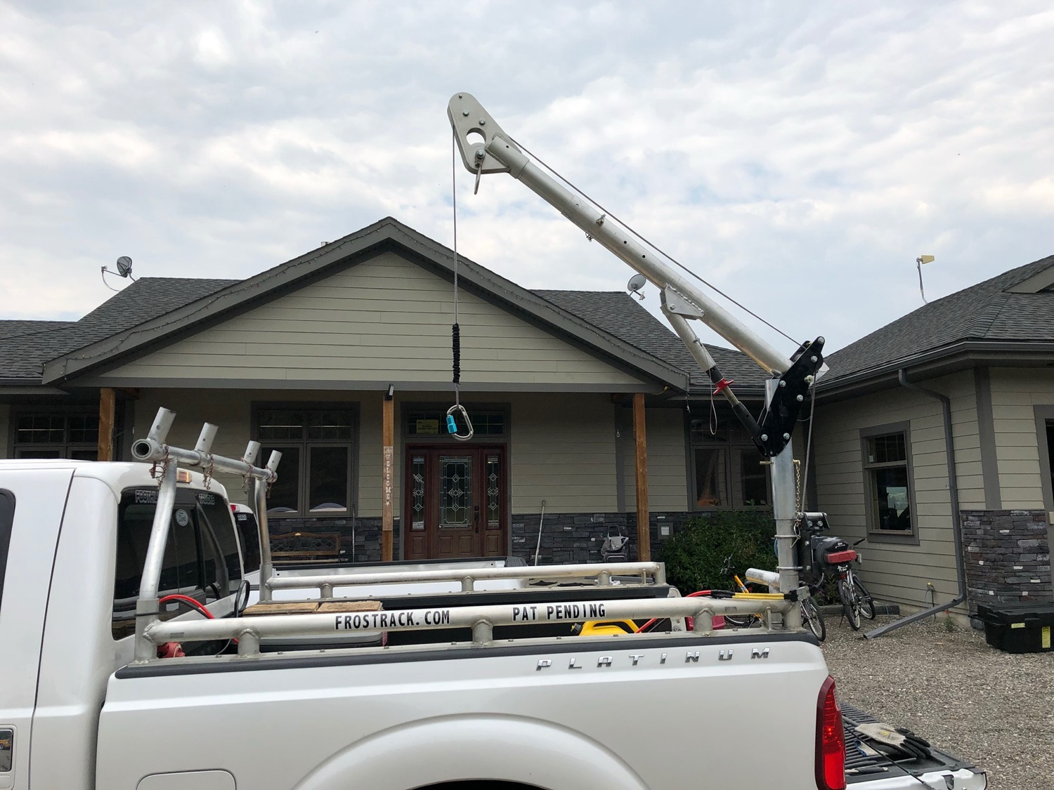 Davit arm extended