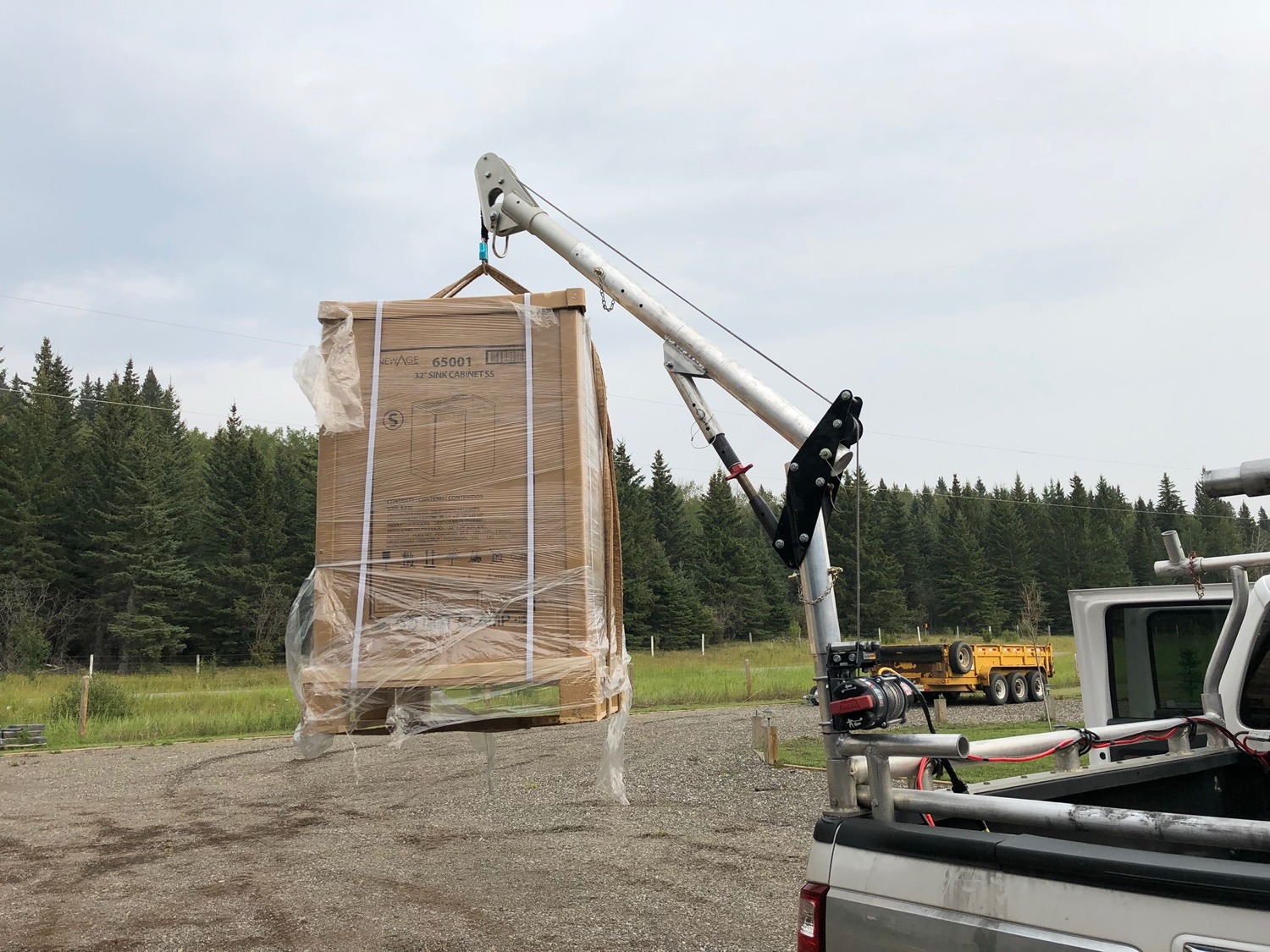 Davit lift, out in the field