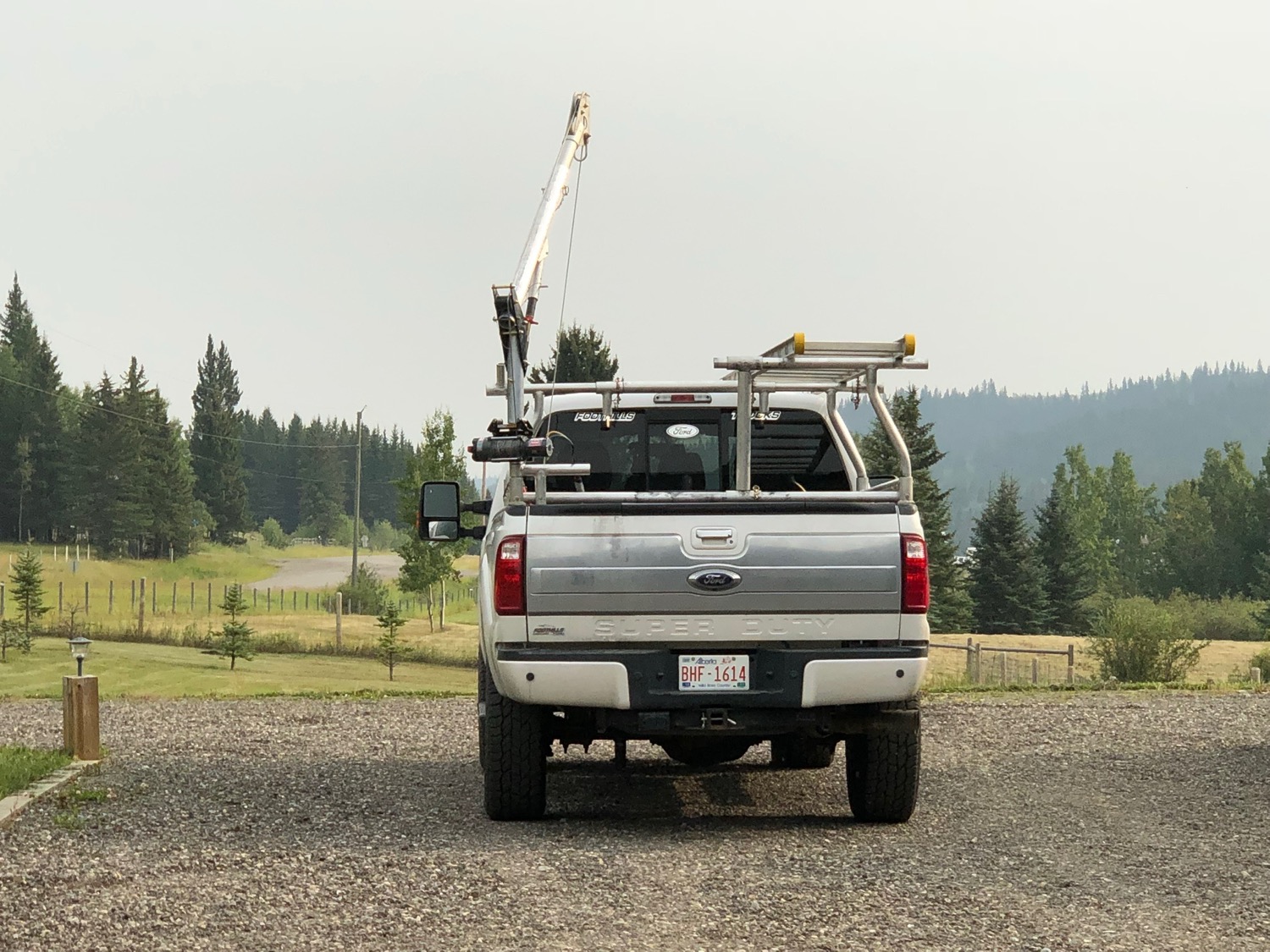 Davit and rack, rear view
