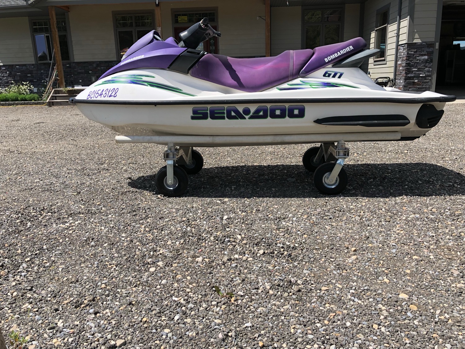 Sea-Doo parked on its dolly