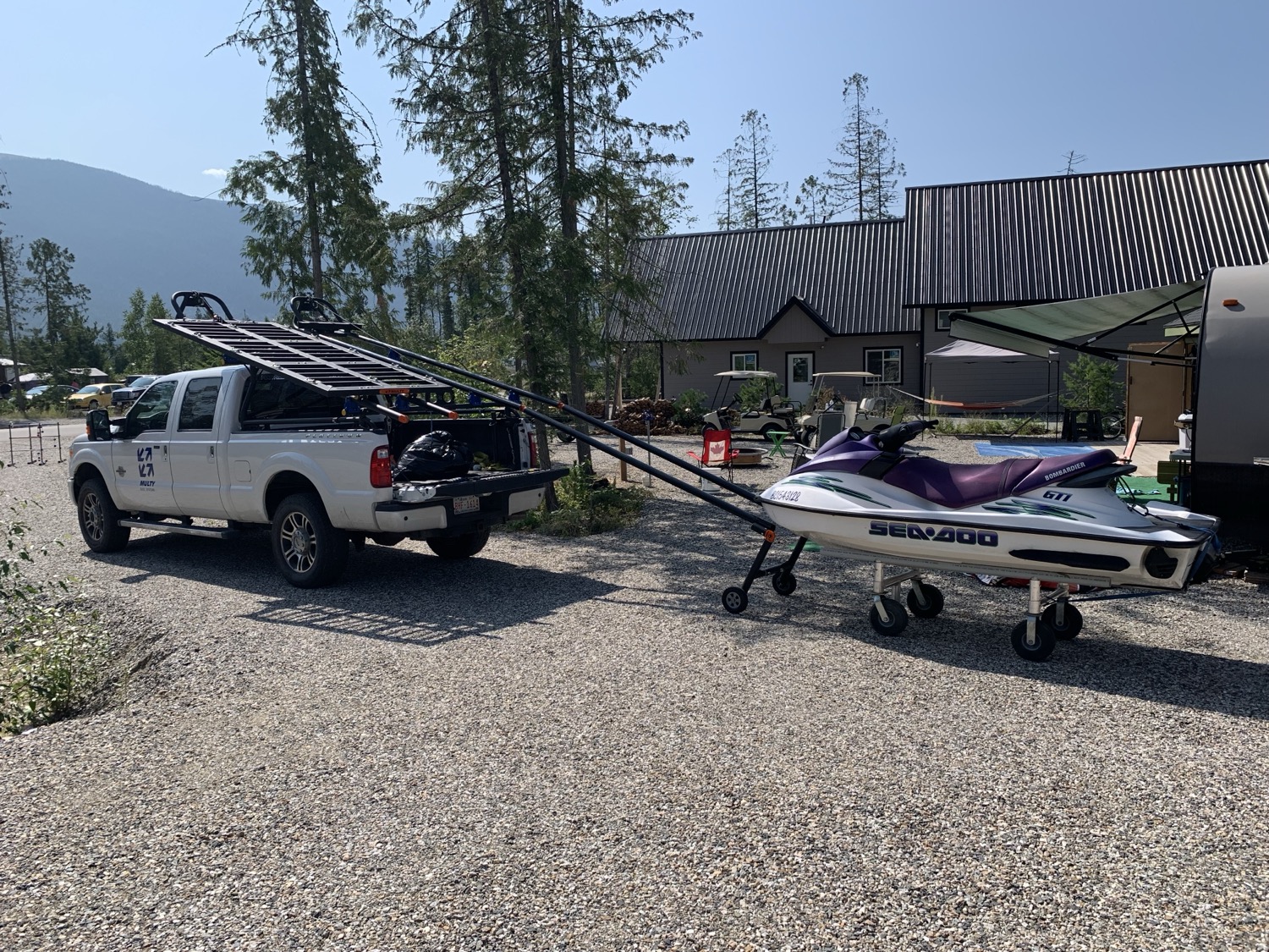 Sea-Doo rolled off onto its dolly
