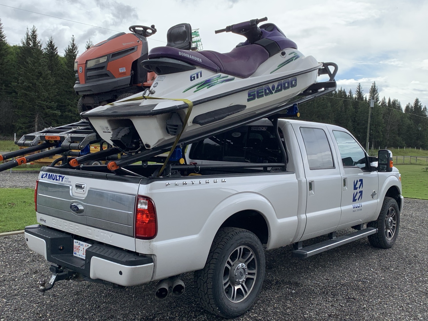 Sea-Doo and lawn tractor, same trip