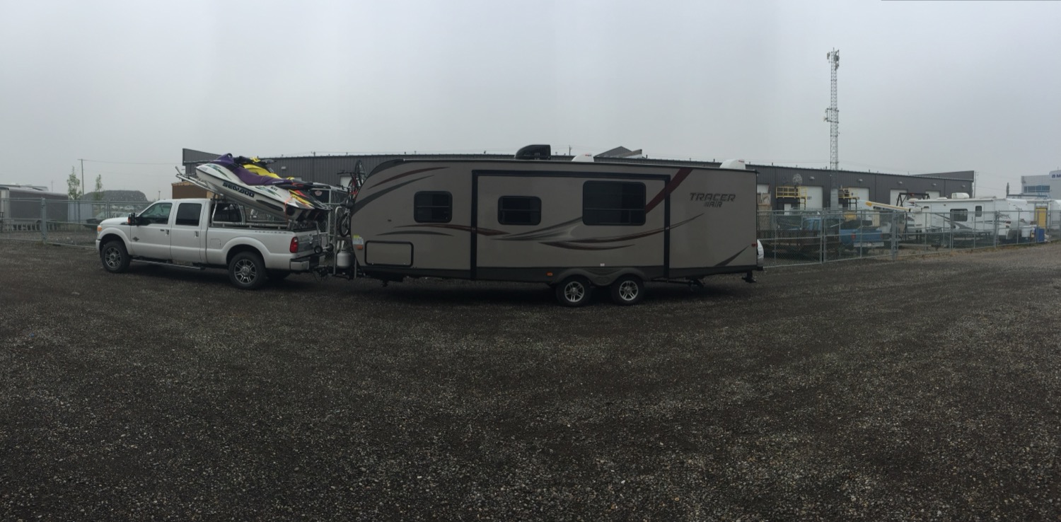 One truck, one trailer, everything aboard