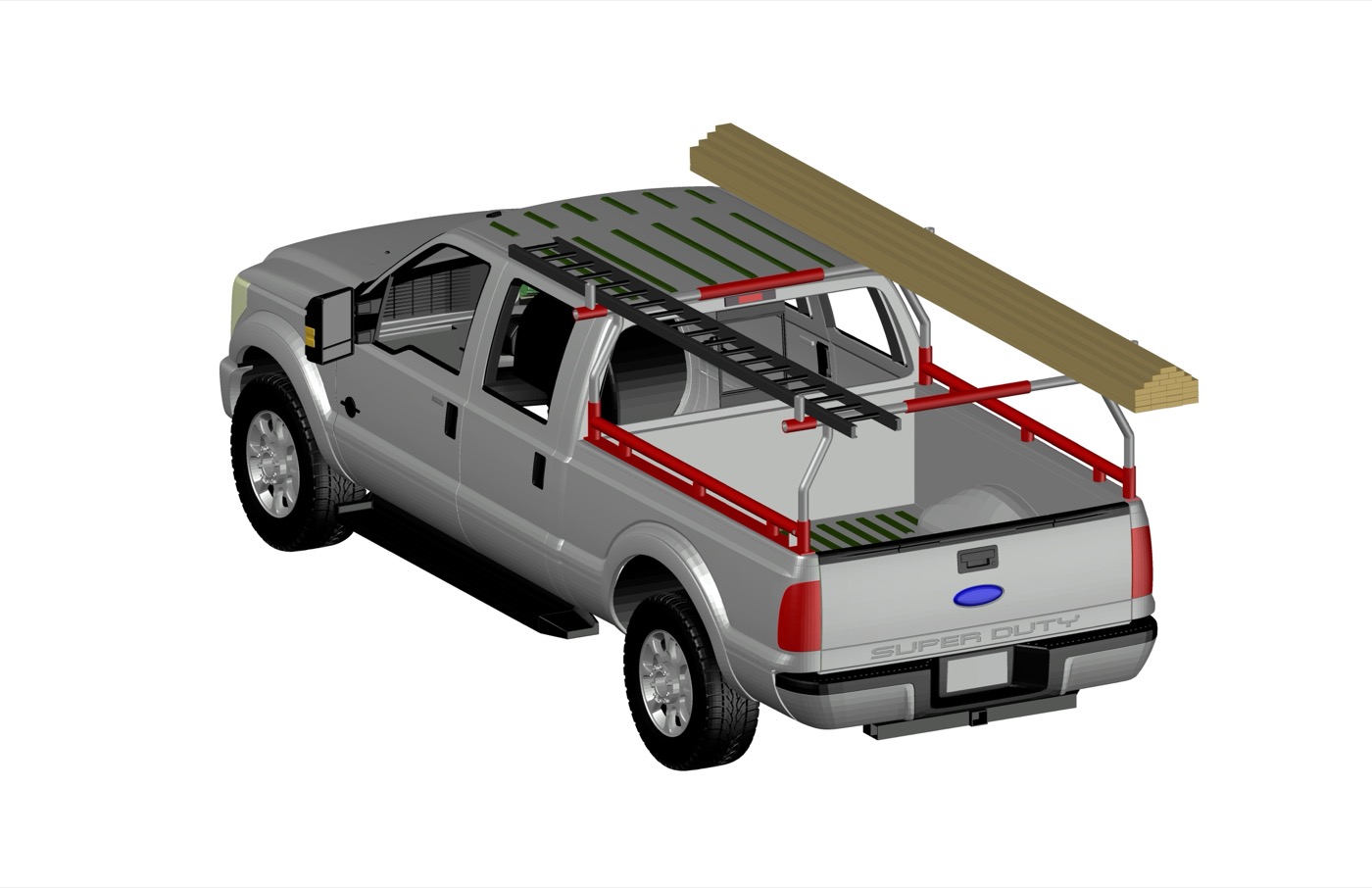 Frostrack premium aluminum headache rack render
